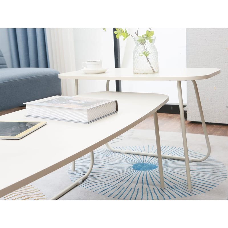 Sofabord HOME4YOU Duo 2 stk. 120x48x40 cm 75x40xh48 cm Lyst træ/beige - lyst træ/beige - Møbler - Borde - Sofabord