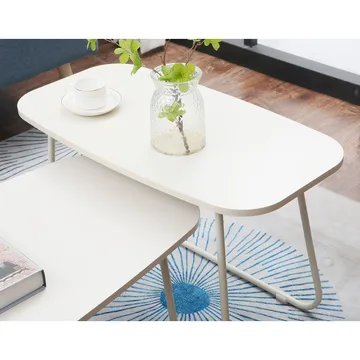Sofabord HOME4YOU Duo 2 stk. 120x48x40 cm 75x40xh48 cm Lyst træ/beige - lyst træ/beige - Møbler - Borde - Sofabord