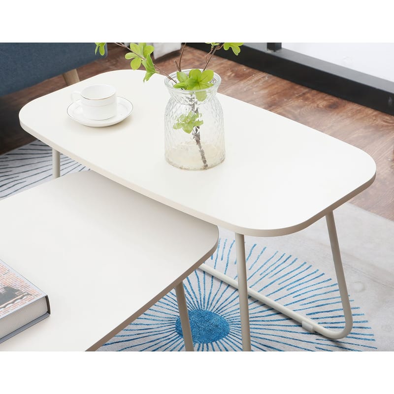 Sofabord HOME4YOU Duo 2 stk. 120x48x40 cm 75x40xh48 cm Lyst træ/beige - lyst træ/beige - Møbler - Borde - Sofabord