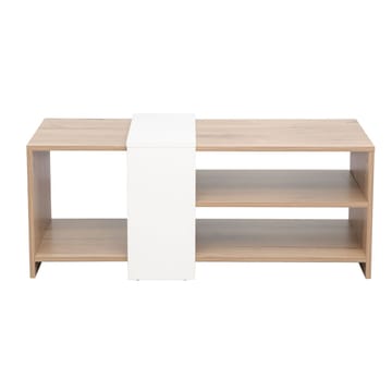 Sofabord HOME4YOU Hannes 100x53x41,5 cm rustik/hvid melamin - Lyst rustikt træ / hvid - Møbler - Borde - Sofabord