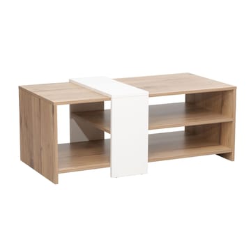 Sofabord HOME4YOU Hannes 100x53x41,5 cm rustik/hvid melamin - Lyst rustikt træ / hvid - Møbler - Borde - Sofabord