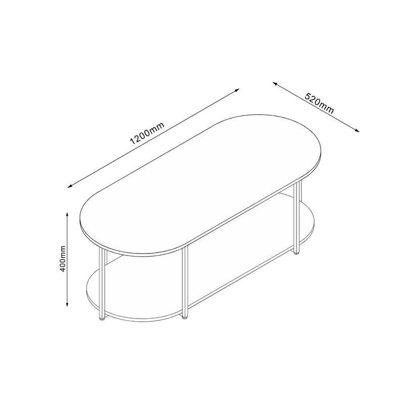 Sofabord HOME4YOU Hannes 120x52x40 cm rustik melamin - Brun - Møbler - Borde - Sofabord