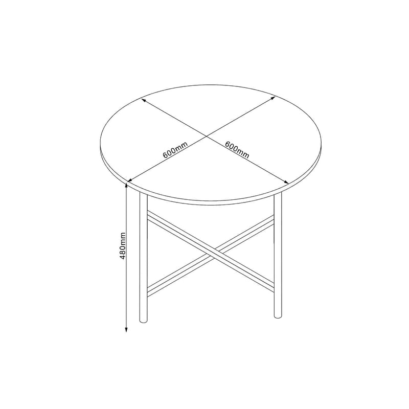 Sofabord HOME4YOU Hannes 60x60x48 cm Rustik melamin - rustik melamin - Møbler - Borde - Sofabord