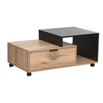 Sofabord HOME4YOU Hannes 90x50x40 cm Rustik / Sort melamin - Lyst rustikt træ / sort - Møbler - Borde - Sofabord