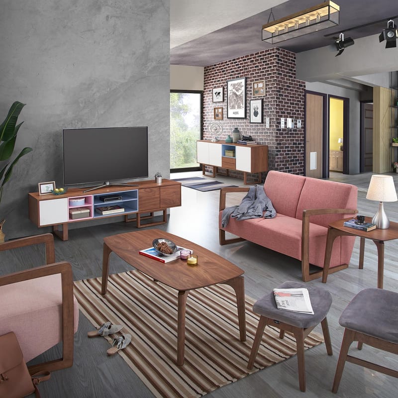 Sofabord HOME4YOU Haydie 120x60x45 cm valnød - Brun - Møbler - Borde - Sofabord