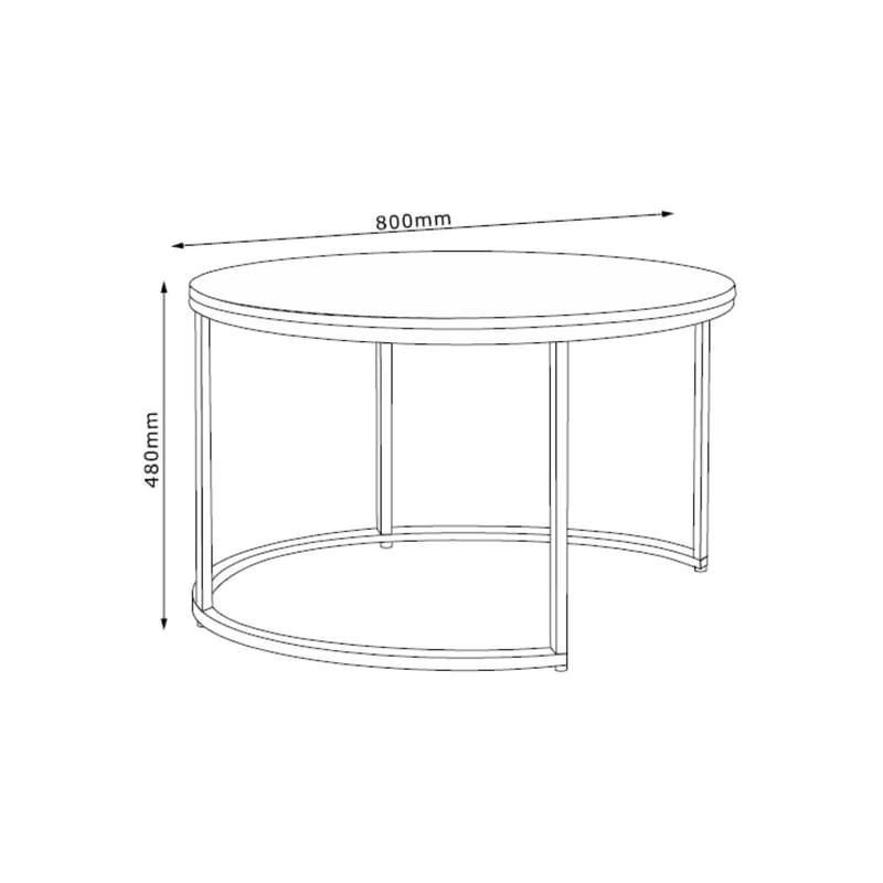 Sofabord HOME4YOU Hedvig 2 stk. sæt, ask/sort - Ask / sort - Møbler - Borde - Sofabord