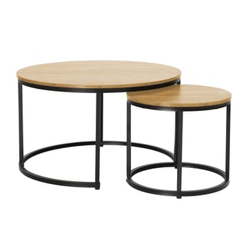 Sofabord HOME4YOU Hedvig 2 stk. sæt, ask/sort - Ask / sort - Møbler - Borde - Sofabord