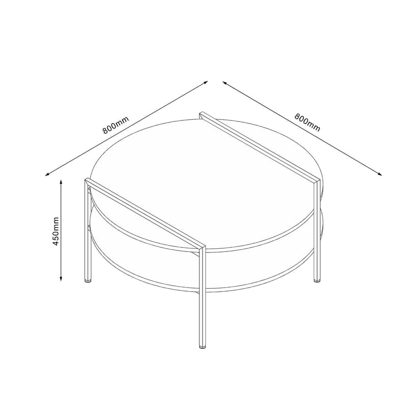 Sofabord HOME4YOU Hedvig 80x80x45 cm ask/sort - Ask / sort - Møbler - Borde - Sofabord