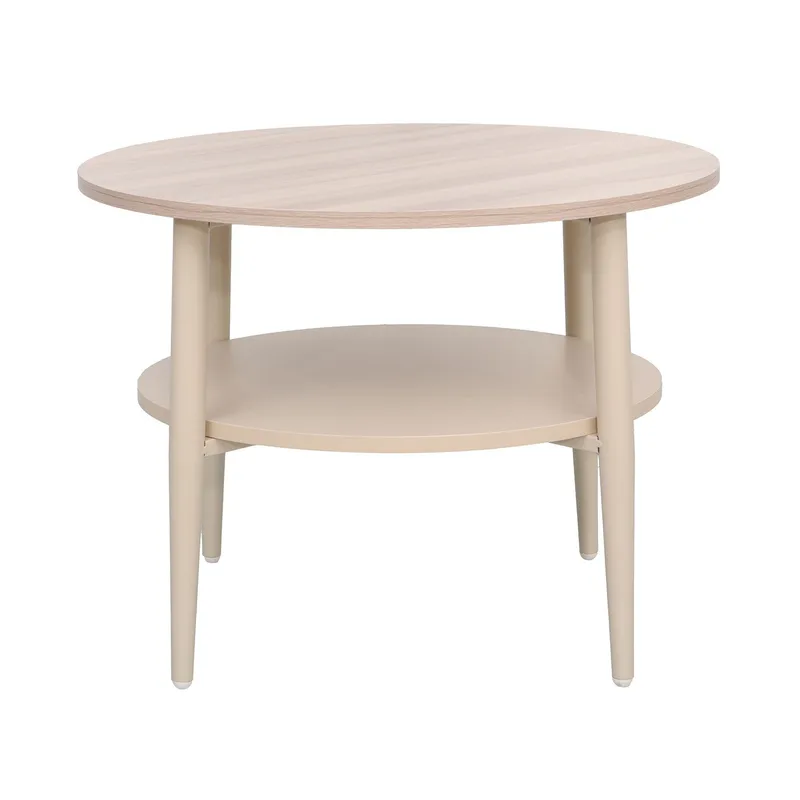 Sofabord HOME4YOU Lester lyst træ/beige 60x60x45 cm - Lyst træ / beige - Møbler - Borde - Sofabord