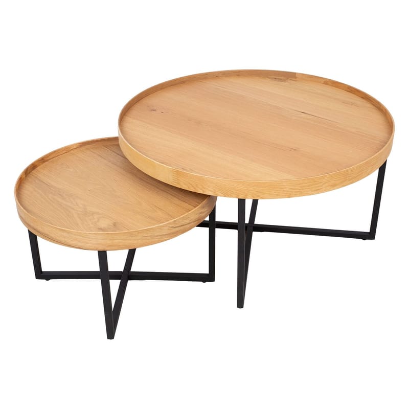 Sofabord HOME4YOU Music 2 stk. sæt Eg 60x38, 90x46 - Eg - Møbler - Borde - Sofabord