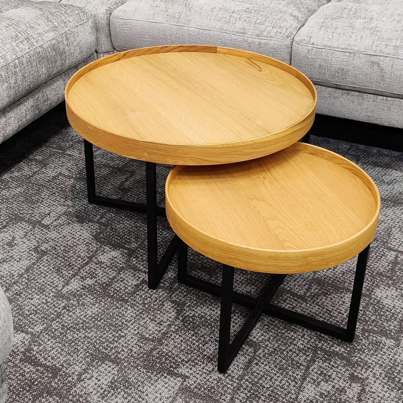 Sofabord HOME4YOU Music 2 stk. sæt Eg 70x46, 50x38 - Eg - Møbler - Borde - Sofabord
