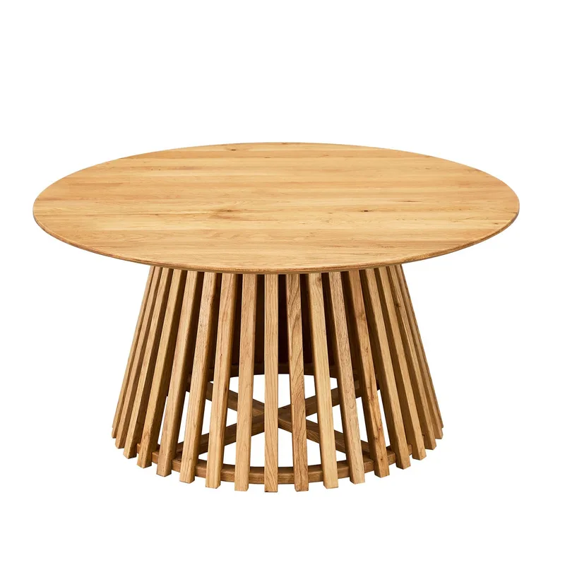 Sofabord HOME4YOU Slatted D80x40 cm elm, elm