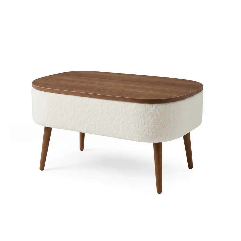 Sofabord Homitis Noya (90 x 43 x 60 cm) Hvid valnød, undefined