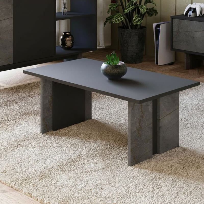 Sofabord Homitis Ravello (90 x 40 x 50 cm) Marmor antracit - Møbler - Borde - Sofabord