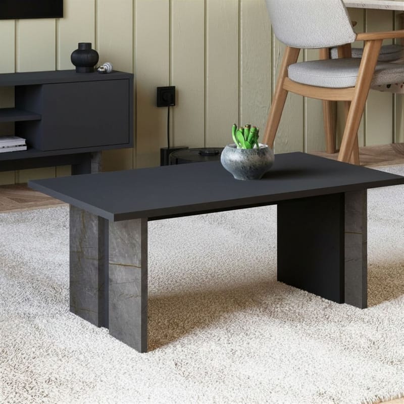 Sofabord Homitis Ravello (90 x 40 x 50 cm) Marmor antracit - Møbler - Borde - Sofabord