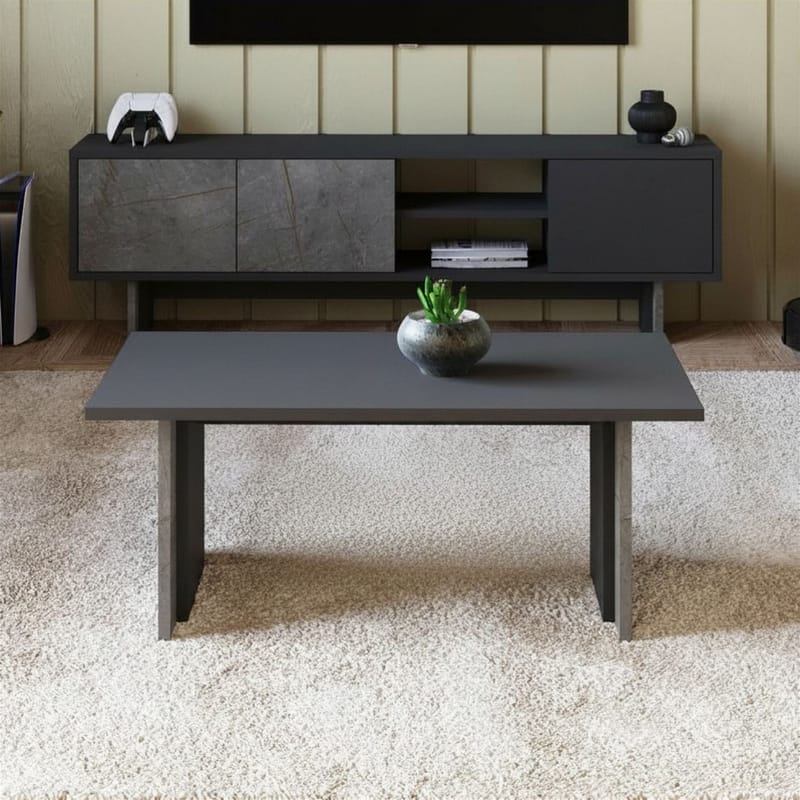Sofabord Homitis Ravello (90 x 40 x 50 cm) Marmor antracit - Møbler - Borde - Sofabord