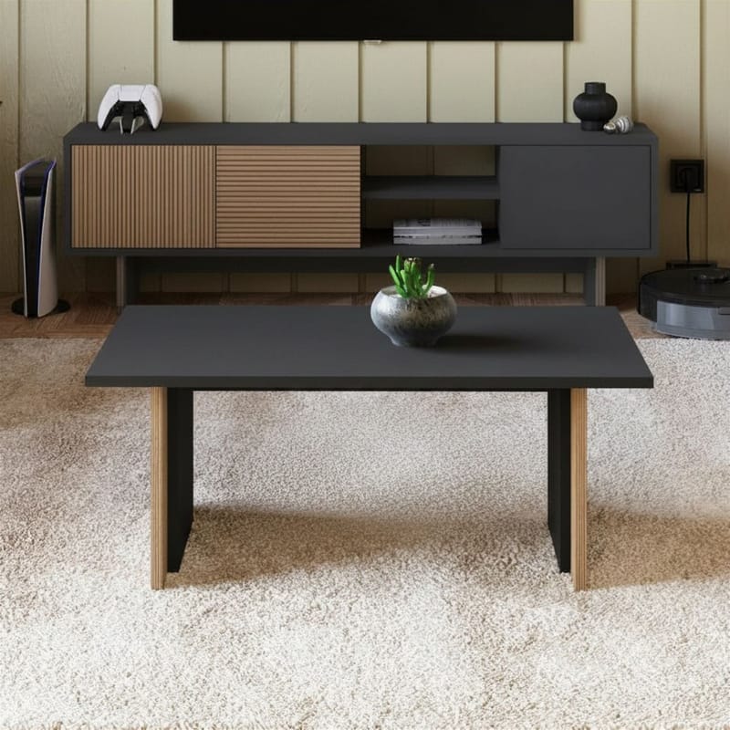 Sofabord Homitis Ravello (90 x 40 x 50 cm) Varm eg antracit - Møbler - Borde - Sofabord