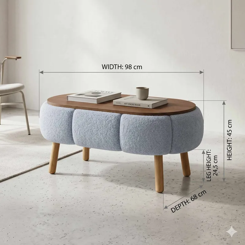 Sofabord Homitis Papatya (98 x 45 x 68 cm) Grå - Møbler - Borde - Sofabord
