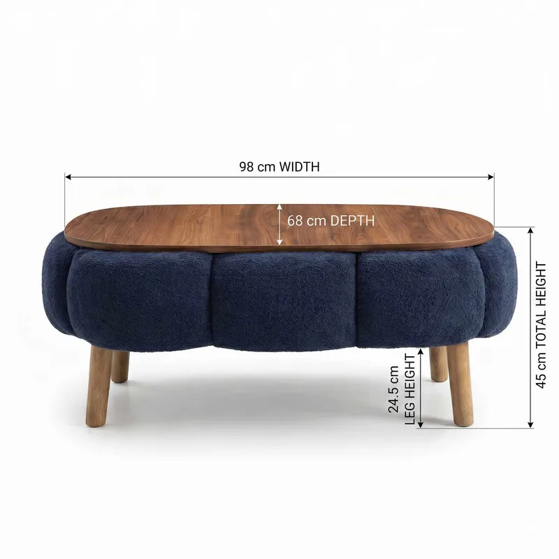 Sofabord Homitis Papatya (98 x 45 x 68 cm) Antracit - Møbler - Borde - Sofabord