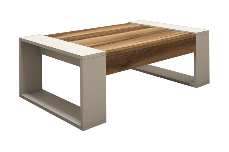 Hommaz Sofabord 102 cm - Valnøddebrun/Cremehvid - Møbler - Borde - Sofabord