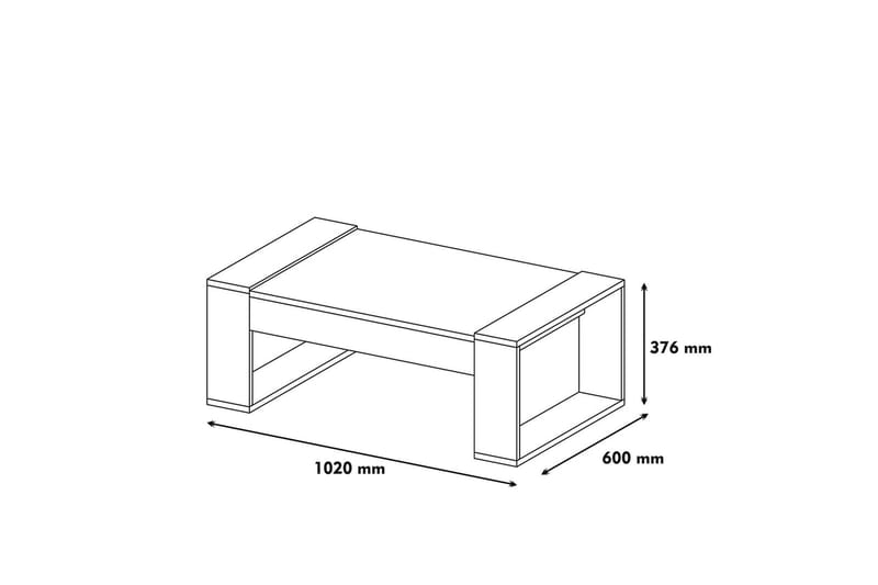 Hommaz Sofabord 102 cm - Valnøddebrun/Cremehvid - Sofabord