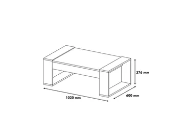 Hommaz Sofabord 102 cm - Valnøddebrun/Cremehvid - Møbler - Borde - Sofabord