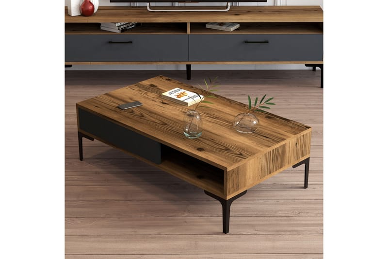 Hommaz Sofabord 105x32,6x105 cm - Brun - Møbler - Borde - Sofabord