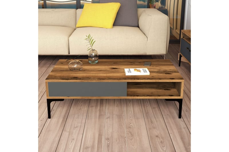 Hommaz Sofabord 105x32,6x105 cm - Brun - Møbler - Borde - Sofabord