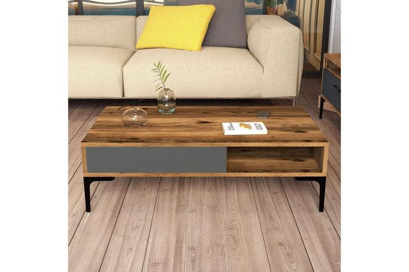 Hommaz Sofabord 105x32,6x105 cm - Brun - Møbler - Borde - Sofabord