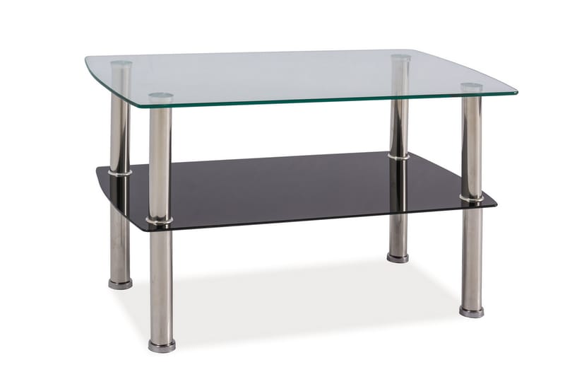 Hospers Sofabord 75 cm - Glas/Sølv - Sofabord