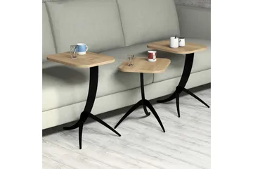 Hovdane Indskudsbord 45 cm 3 Bord - Brun/Sort - Møbler - Borde - Sofabord