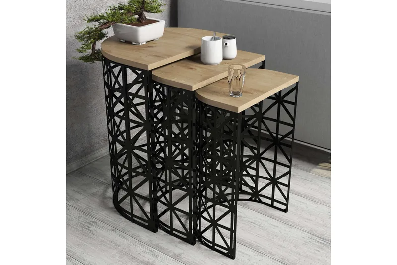 Hovdane Indskudsbord 46 cm Halvcirkel 3 Bord - Møbler - Borde - Sofabord