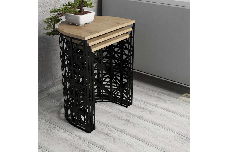 Hovdane Indskudsbord 46 cm Halvcirkel 3 Bord - Møbler - Borde - Sofabord