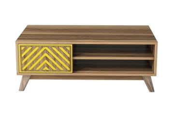 Hovdane Sofabord 105 cm med Opbevaring 2 Hylder Linjer + Ska