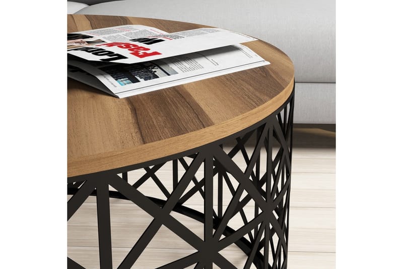Hovdane Sofabord 90 cm Rundt - Brun/Sort - Møbler - Borde - Sofabord