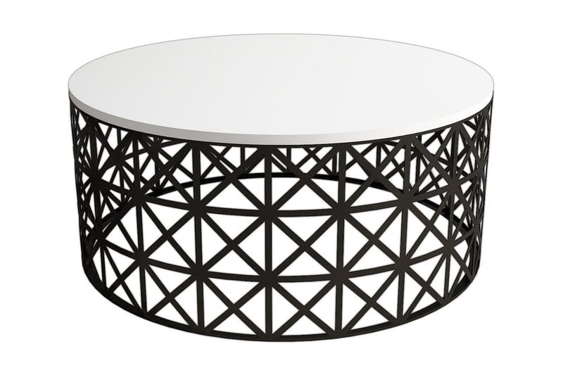 Hovdane Sofabord 90 cm Rundt - Hvid/Sort - Møbler - Borde - Sofabord