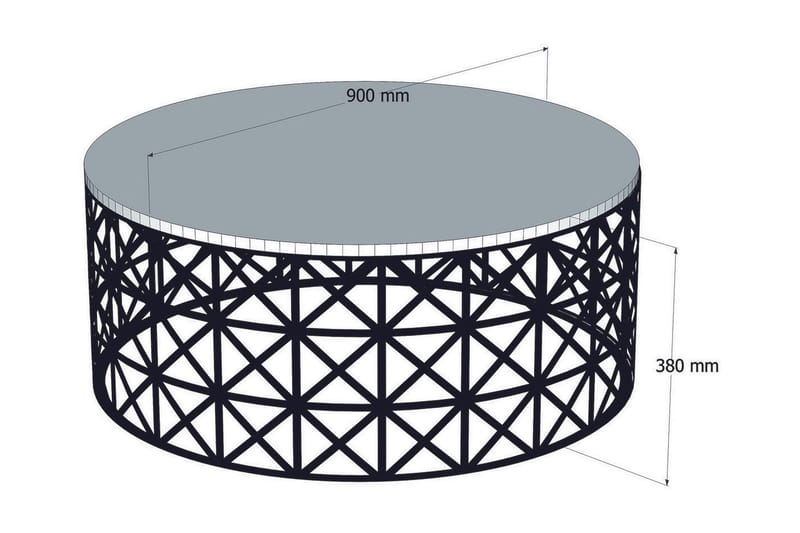 Hovdane Sofabord 90 cm Rundt - Hvid/Sort - Møbler - Borde - Sofabord