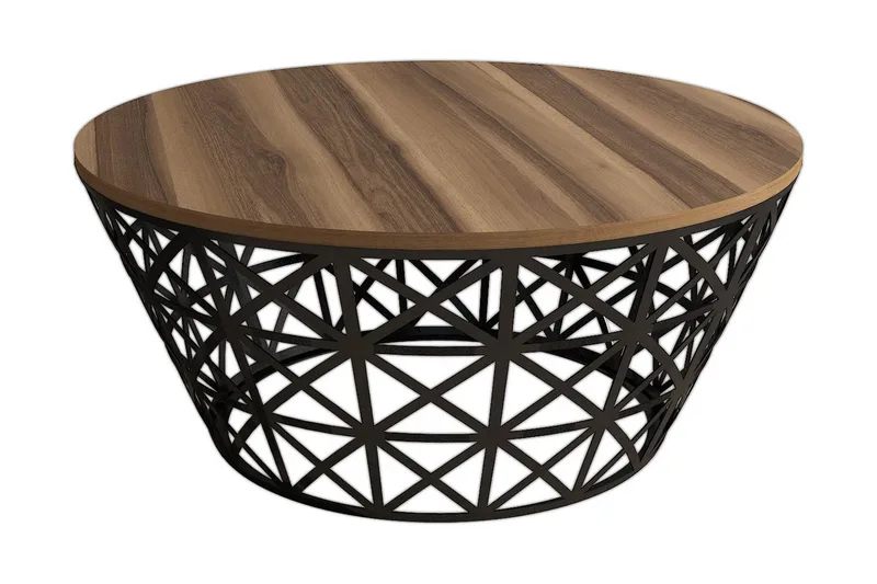 Hovdane Sofabord 90 cm Rundt Smallere - Brun/Sort - Møbler - Borde - Sofabord