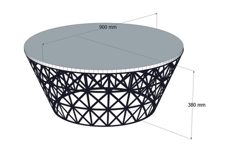 Hovdane Sofabord 90 cm Rundt Smallere - Cremehvid/Sort - Møbler - Borde - Sofabord