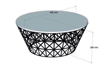 Hovdane Sofabord 90 cm Rundt Smallere - Hvid/Sort - Møbler - Borde - Sofabord