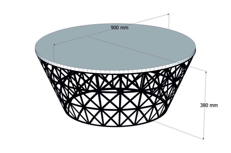 Hovdane Sofabord 90 cm Rundt Smallere - Hvid/Sort - Møbler - Borde - Sofabord