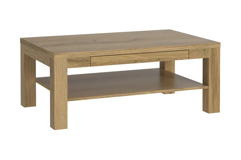 Hovencamp Sofabord 110 cm med Opbevaring Hylde, Brun