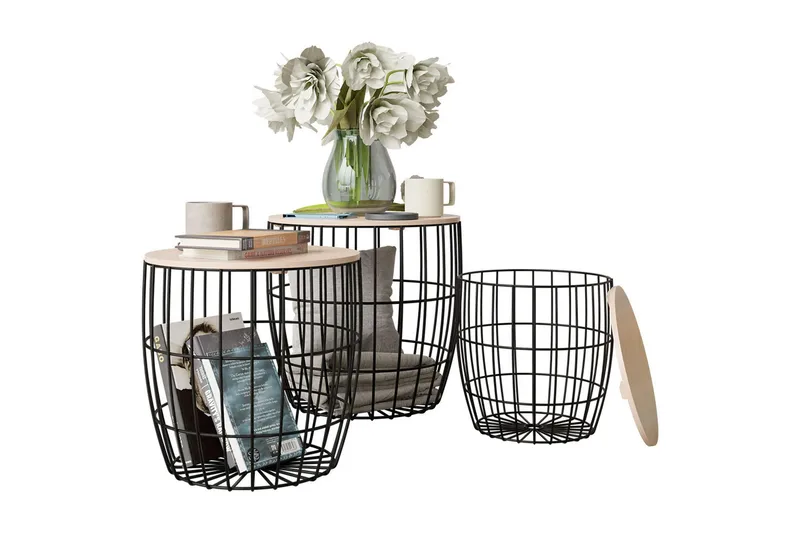 Howig Indskudsbord, Sort / natur