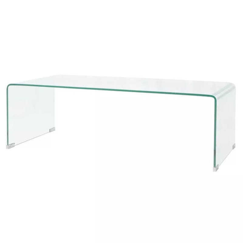 Sofabord I Klart Hærdet Glas 100X48X33 Cm - gennemsigtig - Sofabord