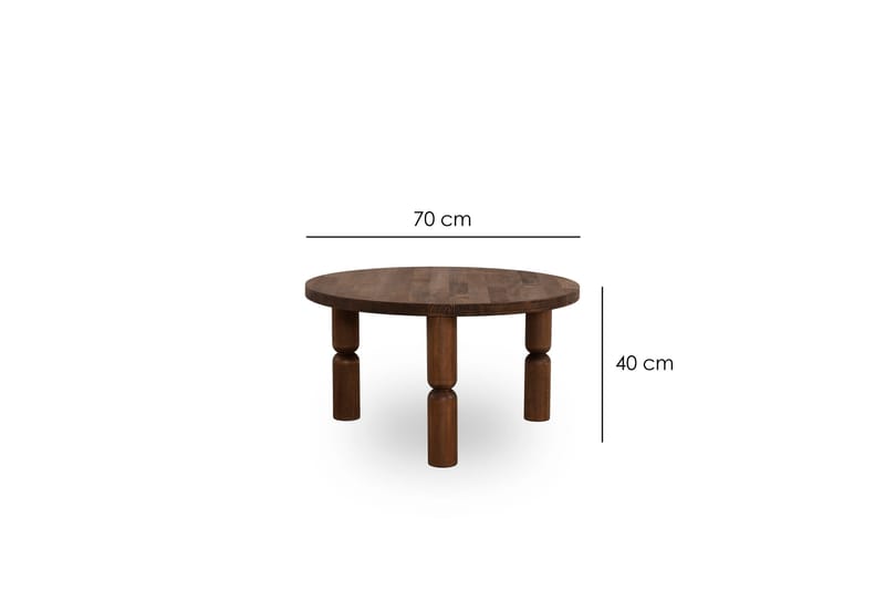 Ida Sofabord 70 cm - Valnød finér - Møbler - Borde - Sofabord