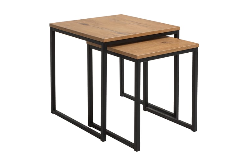 Illaso Indskudsbord 41 cm 2 Bord - Egefarvet/Sort - Møbler - Borde - Sofabord