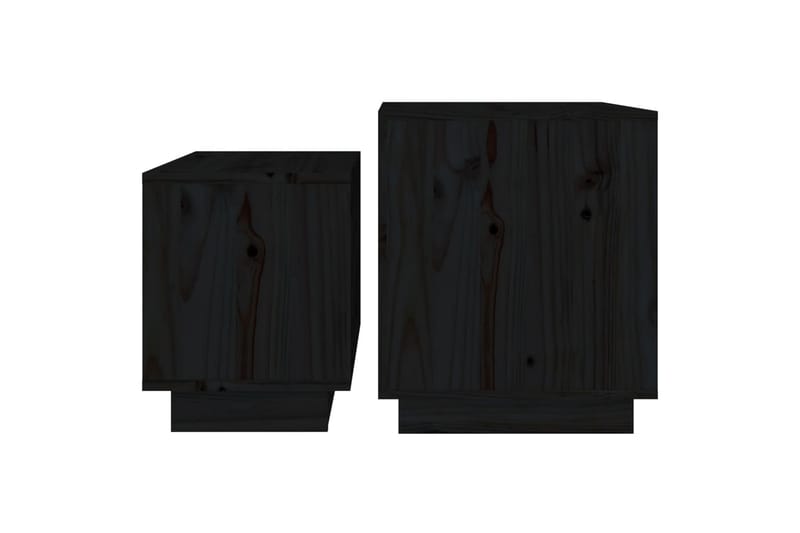 indskudsborde 2 stk. massivt fyrretræ sort - Sort - Sofabord - Indskudsborde