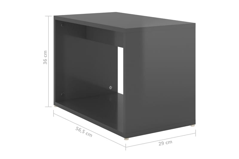 indskudsborde 3 dele 60x60x30 cm grå højglans - Grå - Sofabord