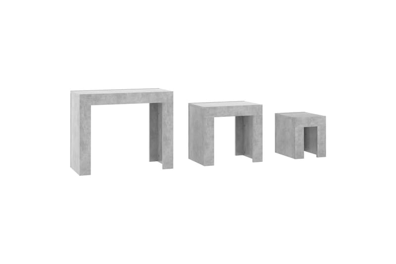 indskudsborde 3 stk. spånplade betongrå - Grå - Sofabord - Indskudsborde