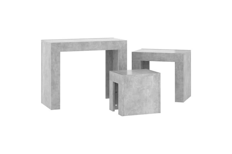 indskudsborde 3 stk. spånplade betongrå - Grå - Sofabord - Indskudsborde
